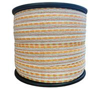 Ruban de clôture électrique Premium - blanc/jaune/orange - 200 m, 20 mm, 6+4+2 conducteurs - Bande combinée