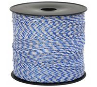 Ruban de clôture électrique, sangle de fil clôture électrique conductrice 500 m, ruban résistance à la rouille portable en polyfil pour mouton cheval ferme (bleu)