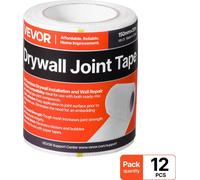 Ruban de joint VEVOR, 150 mm x 30 m, 12 rouleaux, ruban de réparation autocollant en fibre de verre pour cloisons sèches, ruban tissé pour les travaux de réparation et de masticage, pour une surface m