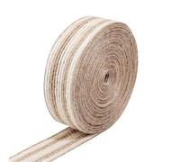 Ruban de jute Cordons de ruban jute à ficelle bord blanc 1 10 mètres | Corde de chanvre en toile de jute naturelle for décoration de fête de mariage(2cm 5Meters)