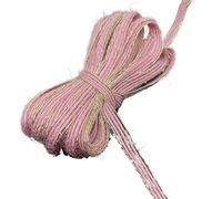Ruban de jute Ruban hessien en toile de Jute Vintage, 5 mètres, 6mm, avec dentelle, décoration fête mariage et noël, artisanat DIY(Color 9)