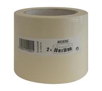Ruban de Masquage Lisse - Lot de 2 Beige 50m x 50mm