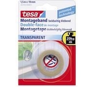 Ruban de montage tesa® Powerbond tesa 55743-00001-02 transparent (L x l) 1.5 m x 19 mm caoutchouc 1 pc(s)
