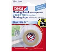 Ruban de montage tesa® Powerbond tesa 55743-00001-02 transparent (L x l) 1.5 m x 19 mm caoutchouc 1 pc(s)