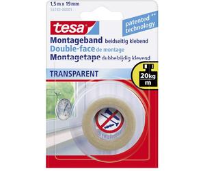 Ruban de montage tesa® Powerbond tesa 55743-00001-02 transparent (L x l) 1.5 m x 19 mm caoutchouc 1 pc(s)