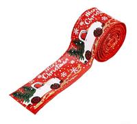 Ruban de Noël en lin 5 m x 5 cm avec bord métallique (A)