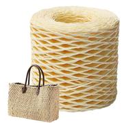 Ruban de raphia - Cordon d'emballage naturel, brin de papier | Matériau de paille au crochet, fibre de vannerie faite à la main, embellissement décoratif d'emballage cadeau avec projet d'arrangement f
