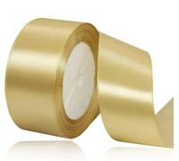 Ruban de satin doré - 40 mm de large - 23 m de long - En tissu doré - Pour couronnes, décoration de mariage, Noël, arcs pour les bouquets, anniversaire et emballage cadeau