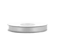 Ruban de satin double face - 10 mm x 20 m - Couleur au choix : 6/10/25/38 mm - Couleurs résistantes et lavable - Ruban pour mariage, emballage de cadeau, décoration, loisirs créatifs - Argenté/gris