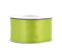 Ruban de satin double face 38 mm x 20 m - Couleur au choix : 6/10/25/38 mm - Couleurs résistantes et lavable - Ruban pour mariage - Ruban cadeau pour emballage, décoration, loisirs créatifs - Vert