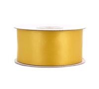 Ruban de satin double face 38 mm x 20 m - Couleur au choix en 6/10/25/38 mm - Couleurs résistantes et lavable - Ruban pour mariage - Ruban cadeau pour emballage, décoration, loisirs créatifs - Doré