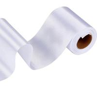 Ruban de satin en polyester blanc, 20 m x 10 cm, pour emballage cadeau