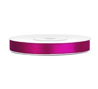 Ruban de satin fuchsia 6 mm x 25 m - Fin ruban pour décoration fine, ruban cadeau et ruban décoratif rose pour papeterie, emballage cadeau, mariage et bricolage - indéchirable