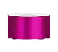 Ruban de satin fuchsia de 25 m de long x 50 mm - Ruban décoratif en tissu - Décoration de table - Ruban floral - Ruban fuchsia - 5 cm