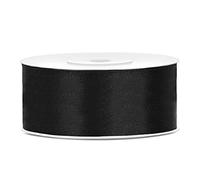 Ruban de satin noir 25 m x 25 mm