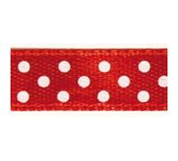 Ruban De Satin Pointillé, 9,5 Mm, Rouleau 10 M, Rouge