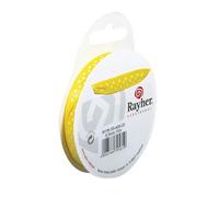 Ruban De Satin Pointillé, Jaune, 9,5 Mm, Rouleau 10 M