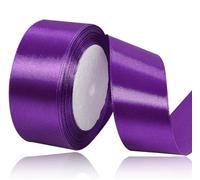 Ruban de satin violet - 40 mm de large - 23 m de long - En tissu violet - Pour travaux manuels, couronnes, décoration de mariage, Noël, arcs pour les bouquets, anniversaire et emballage cadeau