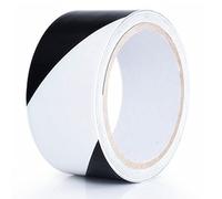 Ruban de signalisation noir et jaune, Ruban d'avertissement de danger multicolore 60 mm x 15 m(Black/White)