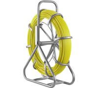 Ruban de tirage en fibre de verre, 100 m, 6,3 mm, tire-câble avec support, tige de tirage de câbles avec mécanisme de verrouillage, outils de tirage, pour murs, sols et conduits électriques, non condu