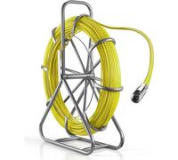 Ruban de tirage en fibre de verre / ruban de tirage - Aide au tirage de câbles avec support - Longueur 152 m - Ø 6,3 mm - Avec marquages métriques - Non conducteur - Pour murs et gaines