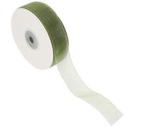 Ruban de Tulle Vert en Polyester, 45m, à Couper pour Bricolage | Non Rétrécissant, Surface Lisse, Motif Raffiné, pour Boîtes Présents, Coiffure, Invitations