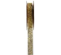 Ruban décoratif "Strass Sticker" 15mm x 1m - Ruban strass Bonbonnière cadeau ruban de décoration 5267 doré