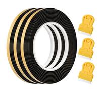 Ruban D'étanchéité De 3,3 M Avec Petit Grattoir Pour Plaque De Cuisson,Ruban De Montage 7 Mm X 2 Mm Pour Plaque Vitrocéramique (3 Bandes D'étanchéité + 3 Grattoirs)