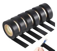 Ruban d'étanchéité en PVC, 6 rouleaux, noir, 25 mm x 20 m, étanche et isolant électrique