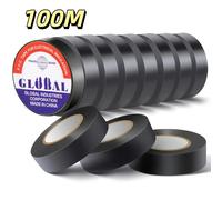 Ruban d'isolation électrique ignifuge noir 10/100M, ruban adhésif fort pour faisceau de câbles pour câblage électrique, ruban étanche