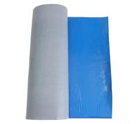 Ruban d'isolation thermique étanche pour réparation de toit et mur en métal étanche - Film PE anti-soleil - Gris argenté - Bleu - 50 cm x 10 m