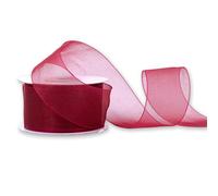 Ruban d'organza 38 mm x 25 m - Coloris au choix : bordeaux/bordeaux 270