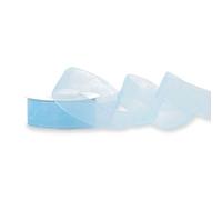 Ruban d'organza de 25 m de long 25 mm (bleu clair) - Sans fil - Ruban décoratif - Ruban cadeau de mariage uni - 2,5 cm