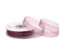 Ruban en organza - 12 mm x 25 m - Choix de couleurs 3/6/12/25/38 mm - Transparent, résistant aux couleurs et lavable - Ruban pour mariage, emballage cadeau, décoration, bricolage - Baie, 280