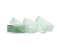 Ruban en organza - 25 mm x 25 m - Couleur au choix : 3/6/12/25/38 mm - Transparent, résistant aux couleurs et lavable - Ruban pour mariage - Ruban cadeau, pour emballage, décoration, loisirs créatifs