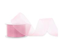 Ruban en organza - 38 mm x 25 m - Choix de couleurs 3/6/12/25/38 mm - Transparent, résistant aux couleurs et lavable - Ruban pour mariage, emballage cadeau, décoration, bricolage - Vieux rose 158