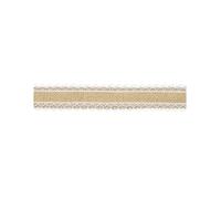 Ruban en toile de jute naturelle et bordure dentelle 4 cm x 5 m - Beige