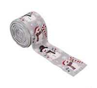 Ruban Festif Bonhomme de Neige 5m pour Couronne(gray) | Motif bonhomme de neige, 5 mètres de long, pour idéal pour sapin, couronnes et emballages cadeaux festifs