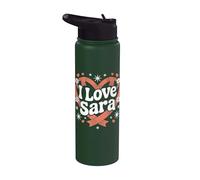 Ruban I Love Sara Sweet Heart Stainless Steel Insulated Water Bottle