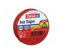 tesa Ruban isolant ISO TAPE 56192-13-02 - Ignifuge jusqu'à 6000 V - 10 m x 15 mm Rouge (lot 10)