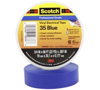 3M 3M PVC Ruban isolant électrique 19 mm x 20 m, bleu Scotch 35 19x20 bl Quantité:1