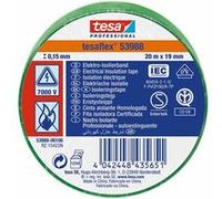 tesa Ruban isolant électrique tesaflex 53988 – PVC 19 mm x 20 m – Vert – Lot de 10