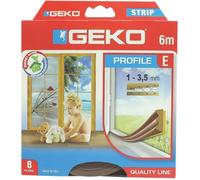 Geko Boudin de Porte adhésif en Caoutchouc épdm extrudé pour Portes et fenêtres Profil E mm 9 x 4 x 6 m (2 x 3 m) Marron Boîte fermée Taille Unique