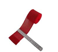 Ruban Jute Ruban en toile de Jute naturelle colorée, 6cm, 3.0m, rouleau tissu, for bricolage, artisanat noël, décoration nœuds floraux mariage(Red 6cmx3.0m)
