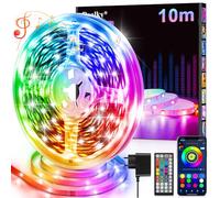 Ruban LED, 10M Flexible RGB Bande LED Decoration Chambre, Bluetooth App Contrôle Synchroniser avec Rythme de Musique, Led Chambre pour Gaming Room, Plafond, Mariage, Fête, Cuisine, TV, Bureau