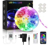 Ruban LED 15M 5050 - Bleutooth Bande LED avec télécommande 44 touches + Contrôlé par APP du Smartphone