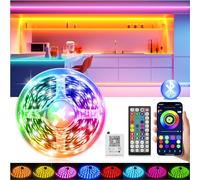 Ruban LED, 15M Led Chambre Flexible Bluetooth App Contrôle, RGB Bande LED Synchroniser avec Rythme de Musique Led Strip, Fancy Led pour Gaming Room, Plafond, Mariage, Fête, Cuisine, TV, Bureau
