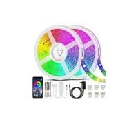 Ruban led 20m(10m*2) bande led 5050 rgb 600 leds bande lumineuse flexible multicolore avec télécommande à 40 touches