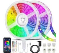 Ruban LED 20M(10m*2) Bande LED 5050 RGB 600 LEDs Bande Lumineuse Flexible Multicolore avec Télécommande à 40 Touches