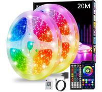 Ruban Led 20m, Led Chambre, Bande Led Lumineuse Contrôlé par APP Bluetooth ou Télécommande 44 Touches